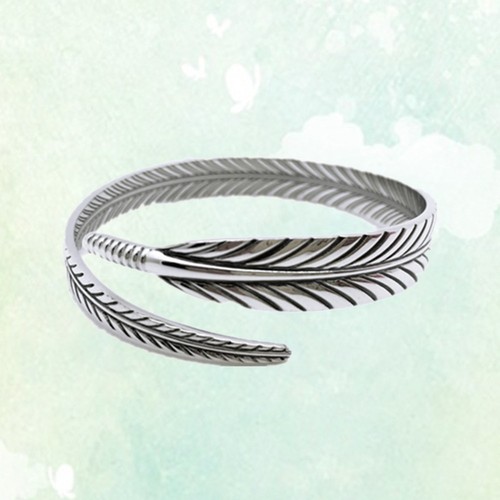 Bracciale elastico San Valentino braccialetto argento braccialetto foglia