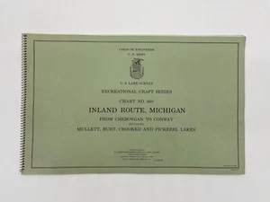 VINTAGE Army CORPS OF ENGINEERS Navigation MAP Michigan Cheboygan To Conway Lake - Picture 1 of 3