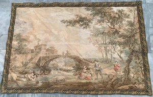Hermoso tapiz de decoración de pared ilustrado vintage francés 3x5 pies envío gratuito - Imagen 1 de 16