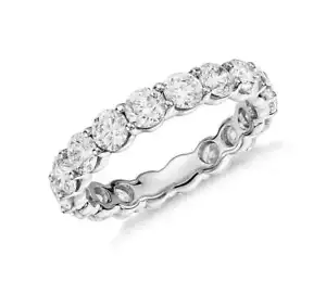 1.50 CTW Natural Diamond Eternity Band Ring Round Cut Certified 14k White Gold - Picture 1 of 5