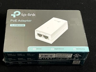 PoE Adapter Injector TP-Link TL-POE2412G 24V DC Passive Wall Mount Plug-and-Play - Image 1 of 4