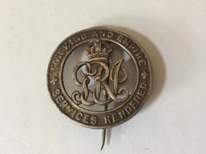 Silver War Badge Services Rendered King and Empire B54097 Bower-WANTED - Picture 1 of 1