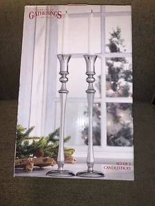 CAMILA BY GODINGER GATHERINGS 12” CANDLE STICK HOLDERS PAIR - NIB - Picture 1 of 4