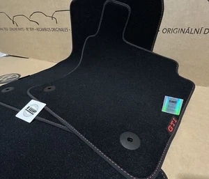 VW Golf MK7 MK8 GTI Carpet Floor Foot Mats with Red GTI Logo RHD Genuine New OEM - Picture 1 of 10