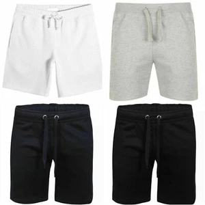 Mens Fleece Shorts Plain Elasticated Gym Sweat Jogger Jogging Running S-XL 283 - Picture 1 of 12