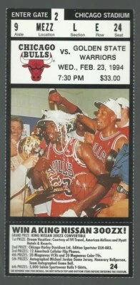 2/23/94 BULLS VS WARRIORS  TICKET STUB  EX/MT+  SCOTTIE PIPPEN  HOF  20 POINTS - Image 1 of 2