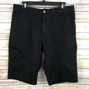 Volcom Mens 10" Chino Shorts SZ 32 x 10 Black Solid Pockets Casual - Picture 1 of 5