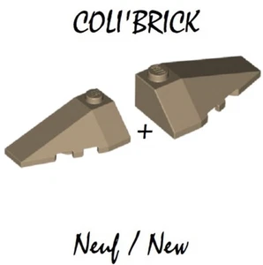 Lego 43710 + 43711 - 1x Wedge 4x2 triple - Dark tan - NEW NEUF - Picture 1 of 4