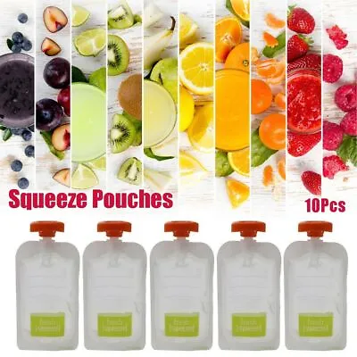 Food Baby Squeeze Pouches Kitchen Dispenser Food Storage Bag Pouch Bag • 8.41€