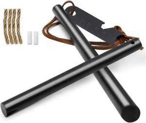 Ferro Rod Fire Starter Kit with Leather Lanyard and Multi-Tool Striker - Picture 1 of 11