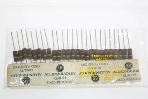 Pack of 25 Allen Bradley VINTAGE Carbon Composition Resistors 2 Watt 22 Ohms 5% - Picture 1 of 1