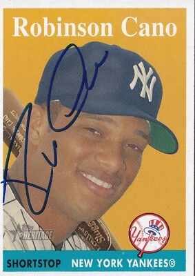 ROBINSON CANO SIGNED AUTO'D 2007 TOPPS HERITAGE CARD 20 NEW YORK YANKEES METS - Image 1 of 3