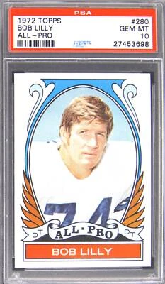 1972 Topps Bob Lilly #280 PSA 10 GEM MINT Low Pop Hi Series - Image 1 of 2