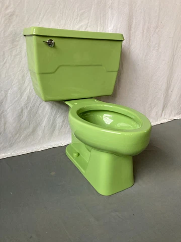 Vintage Fresh Lime Green Porcelain Toilet Old Kohler Bathroom We Ship 280-23E Cover