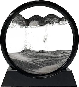 7" 12 " Moving Sand Art Picture Round Glass 3D Dynamic Flowing Sand Desktop Love - Picture 1 of 55
