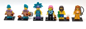 6 minifiguras Lego serie bolsa ciega náufrago cantante cerámica tigre dama jugador - Imagen 1 de 16