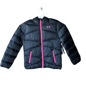 Under Armour H Storm Puffer Jacket Youth Large Black Zip Hooded New - Picture 1 of 12