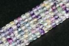 2x2MM Multicolor Fluorite Faceted Cube Grade AAA Genuine Natural Loose Beads 15"