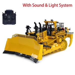 1:14 Hydraulic RC Bulldozer D11T Metal Remote Control Dozers Smoke Lights Sounds - Picture 1 of 12