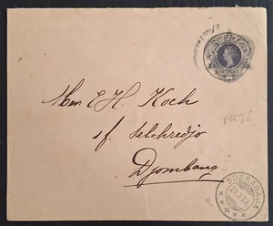RARE 1912 Netherlands Indies 10c stamped cover cancelled Soerabaja - Picture 1 of 3