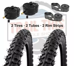 2-Pack Kenda Alpha Bite 26x1.95" K831 MTB Bike Tires + Tubes & Rim Strips Kit - Picture 1 of 1