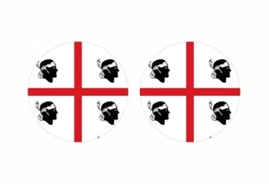 2x sticker aufkleber auto motorrad flaggen rund flagge fahne sardinien sardisch - Afbeelding 1 van 1