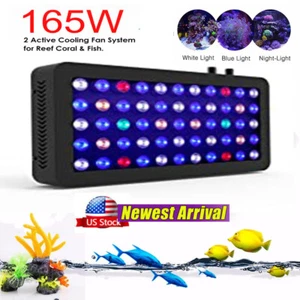 165W LED Aquarium Light Full Spectrum for Salt/Freshwater Fish Reef Coral Marine - Picture 1 of 12