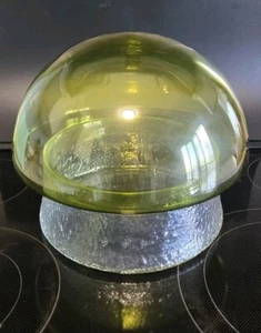 Large Vintage Hand Blown Glass Mushroom Terrarium Display 12” Green Dome MCM - Picture 1 of 8