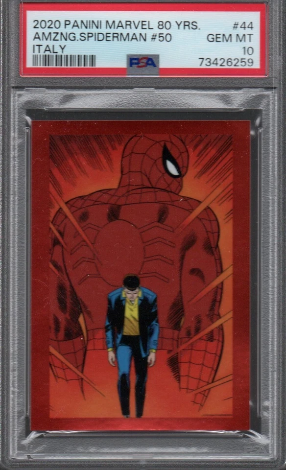 2020 PANINI MARVEL 80 YRS. AMAZING SPIDERMAN #50 ITALY PSA 10 - Image 1 of 1