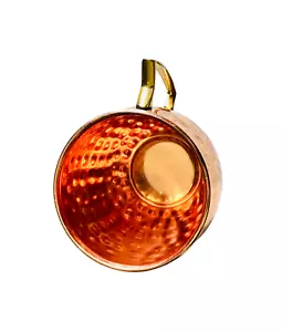 Pure Copper Unique Hammered Design Moscow Mule Mug With Brass Handle Pack Of 1 - Picture 1 of 6