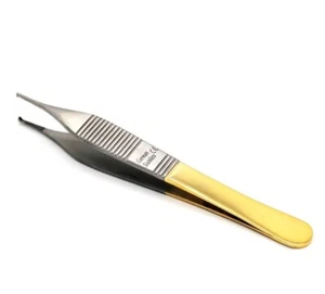German T/C Adson Tisssue Kocher Forceps 1X2 Teeth 4.75" with Tungsten Carbide  - Picture 1 of 5