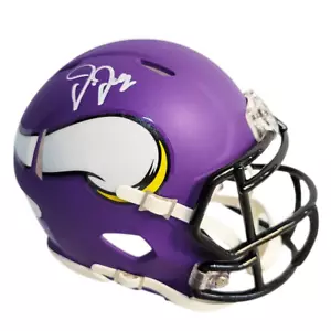 Justin Jefferson Signed Minnesota Vikings Speed Mini Football Helmet (JSA) - Picture 1 of 3