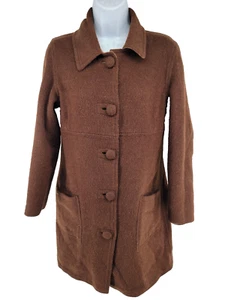 Cariluis Alpaca Wool Coat Womens Size S Brown Reversible Peruvian Jacket - Picture 1 of 17