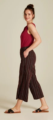 Tranquillo Culotte in Leinen-optik schwarz Streifen Bio Baumwolle S25G52