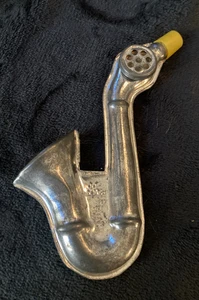 Vintage Original 5" Blech Litho gestempelt Metall Spielzeug Saxophon Kazoo... Hergestellt in Japan - Bild 1 von 5