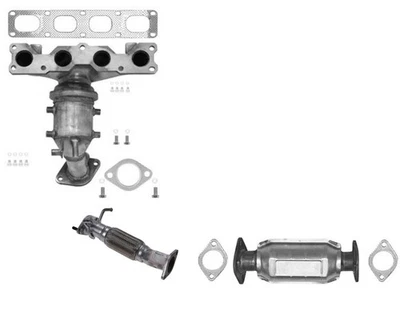 Front & Rear Catalytic Converter Flex Pipe Fits Hyundai Santa Fe 2.4L 2010-2012 - Image 1 of 4