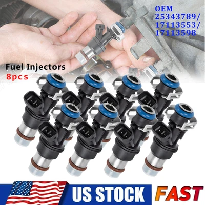 8 inyectores de combustible OE 25343789 para Chevrolet Silverado 2500 HD 2001-2006 6,0 L Foto 1 de 4