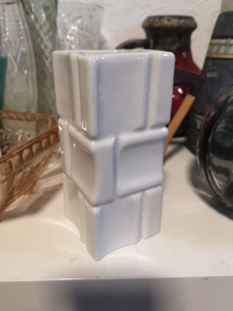 Pop Art Porzellanvase Weiss 60er 70er Jahre  - Bild 1 von 3