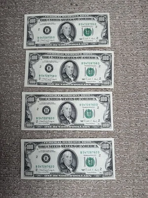 Series 1990 US One Hundred Dollar Bill $100 New York B Small Face - Image 1 of 2