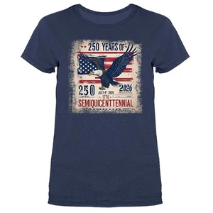 250 Jahre amerikanischer Unabhängigkeitstag US-Flagge 4. Juli Damen T-Shirt - Bild 1 von 19