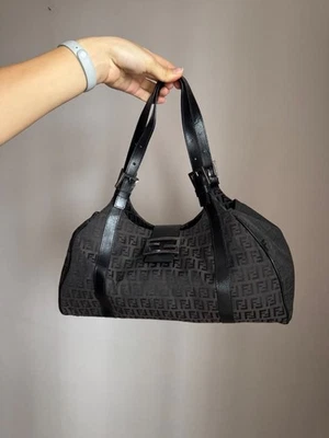 Bolso de Hombro Fendi Spy 8BR091 Cuero Marrón/Negro + Tarjeta de Autenticidad Foto 1 de 4
