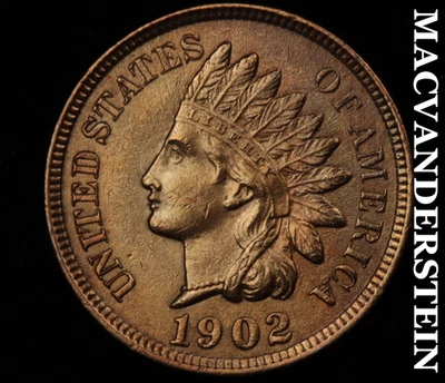 1902 Indian Head Cent - Red  Choice Gem Brilliant Uncirculated++++  #H6307 - Image 1 of 2