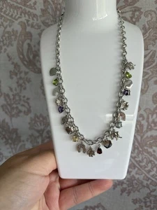 Sterling Silver and Gemstone Necklace Elephant Heart Clover Amethyst Citrine - Picture 1 of 10