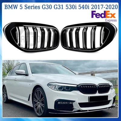 Shiny Black Front Kidney Grille Grill For BMW G30 G31 5~Series 530i 540i 2017-20 - Image 1 of 4