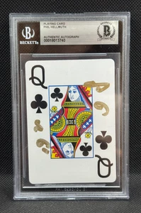 PHIL HELLMUTH signed auto PLAYING CARD w/ COA BECKETT SLAB - Picture 1 of 2