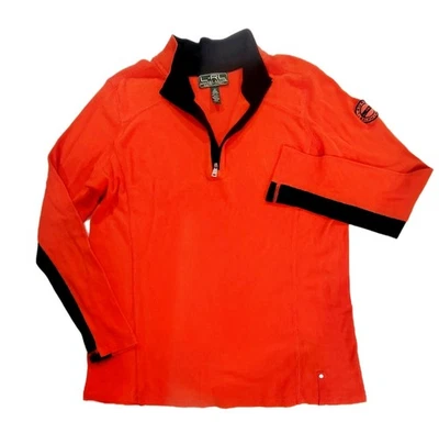 Lauren Ralph Lauren Mujer XL Activo L-RL Algodón Tejido Gofre 1/4 Cremallera Naranja Nuevo sin Etiquetas Foto 1 de 4