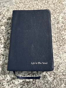 The Amplified Bible Genuine Leather Navy Blue 1987 Zondervan Silver Gilt - Bild 1 von 12