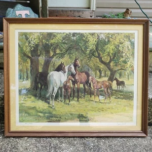 Sam Savitt “Summertime” Horses Signed & Numbered Print 1978 Framed Art Limited - Imagen 1 de 7