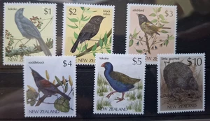 Neuseeland 1982 heimische Vögel 1 $ - 10 $ 6 Werte, postfrisch - Bild 1 von 1
