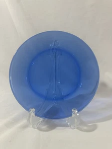 Vintage MCM Set Of 4 - 7.25” Cobalt Blue Glass Dessert/Salad Plates/Saucers - Picture 1 of 14